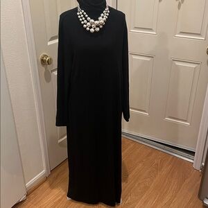 NWT Long sleeved fitted black dress with built-in shape-wear.